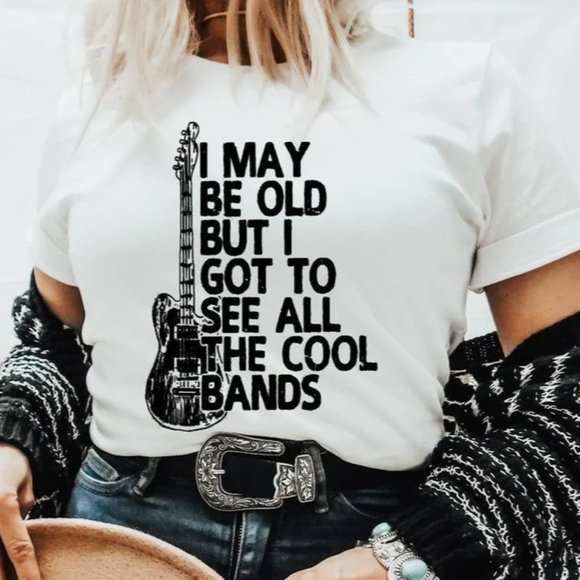 Whiskey Kiss Tops - I GOT TO SEE ALL THE COOL BANDS Handmade Graphic Tee